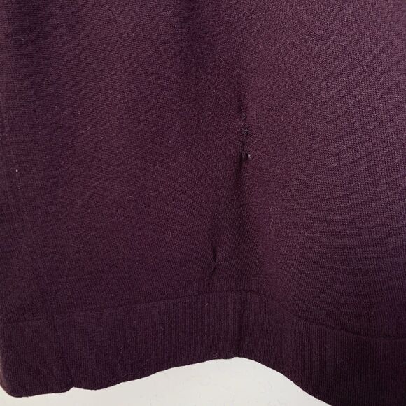Akris Punto Cardigan Sweater US 16 Dark Purple Open 100% Wool Designer Luxury - Picture 12 of 13